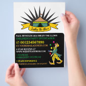 サーカスのテントのピエロ, 子供のエンターテイナー, ピエロの広告 チラシ (手)