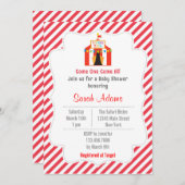 サーカスのテントのベビーシャワーの招待状の赤 招待状 (正面/裏面)