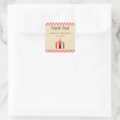 サーカスのテントのベビーシャワーはステッカー感謝していしています スクエアシール (バッグ)