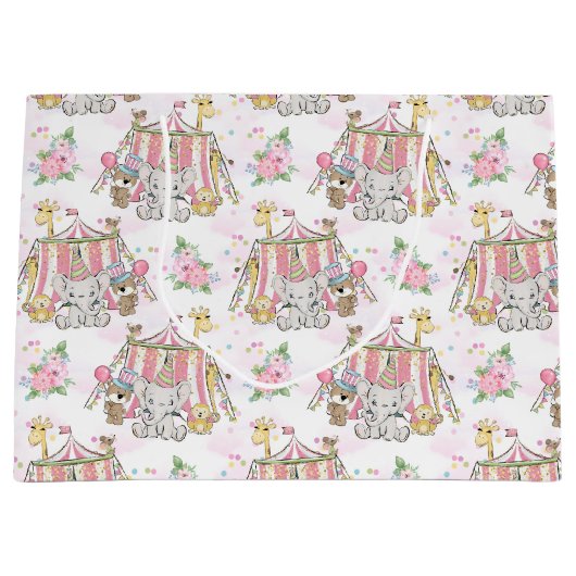 サーカスのテントのベビー象 ラージペーパーバッグ (正面)