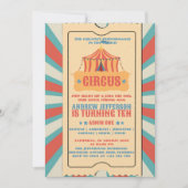 サーカスのテント 誕生日 カーニバル パーティー 招待状 (正面)