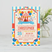 サーカスのビッグトップバースデーパーティー 招待状 (スタンド正面)