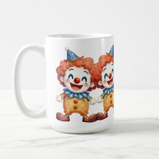 サーカスのピエロのお笑い コーヒーマグカップ (左)