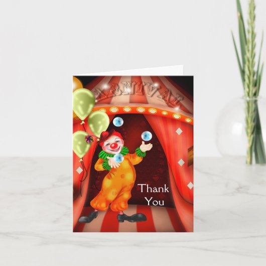 サーカスのピエロのサンキューカード サンキューカード (正面)