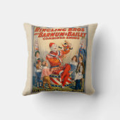 サーカスのピエロのヴィンテージポスターRinglingの兄弟 クッション (裏面)