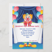 サーカスのピエロの子供の誕生日のパーティの招待状5x7 " 招待状 (正面)