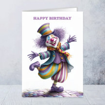 サーカスのピエロの誕生日カード