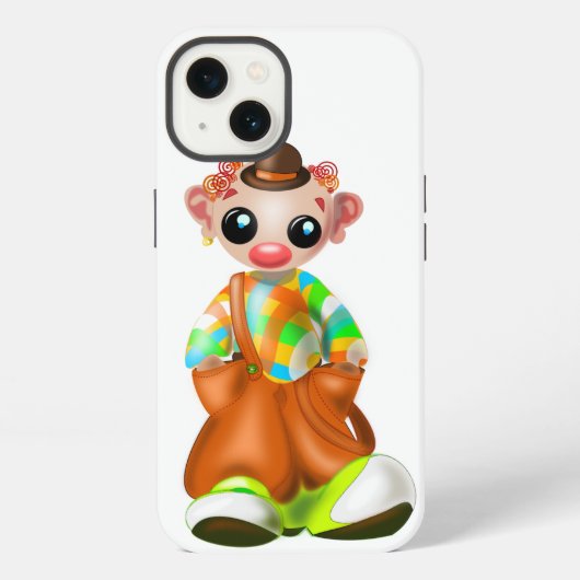 サーカスのピエロ柄iPhoneケース iPhoneケース (裏面)