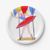 サーカスのブランコ曲芸師のサーカスのパーティー ペーパープレート (正面)