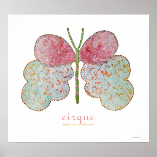 サーカスのペイントされた蝶のプリント ポスター (正面)