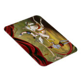 サーカスのポスターは馬で演奏するAcrobatを示す。 マグネット (右側)