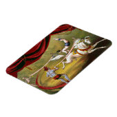 サーカスのポスターは馬で演奏するAcrobatを示す。 マグネット (左側)