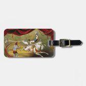 サーカスのポスターは馬で演奏するAcrobatを示す。 ラゲッジタグ (正面横)