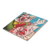 サーカスのポスターピエロ顔とクラッカー タイル (側面)