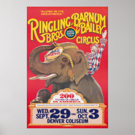 サーカスのポスター – Ringling Bros Advert Denver, CO. ポスター
