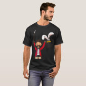 サーカスのマジシャン ウサギのいるトップハット Tシャツ (正面フル)