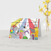 サーカスのリハーサルカード カード (黄色い花)