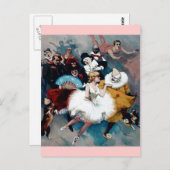 サーカスのヴィンテージのポスターバレリーナ・ドッグス・トラペス ポストカード (正面/裏面)