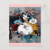 サーカスのヴィンテージのポスターバレリーナ・ドッグス・トラペス ポストカード (正面)