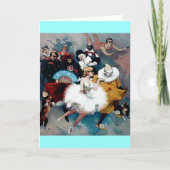 サーカスのヴィンテージポスターバレリーナはtrapezの後をつけます カード (正面)