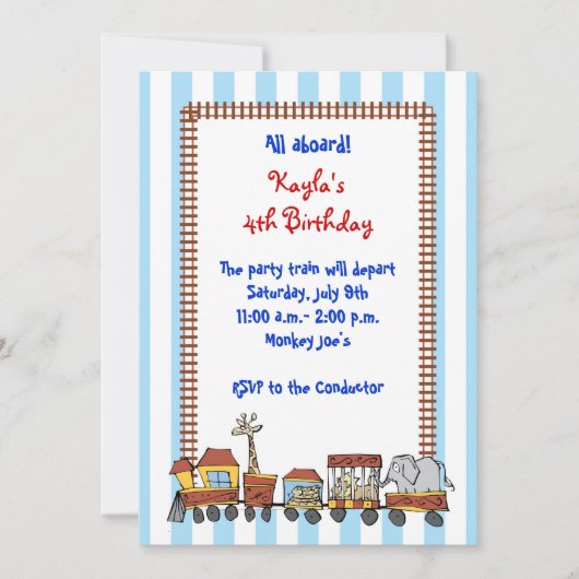 サーカスの列車からのご招待 招待状 (正面)