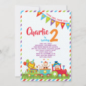 サーカスの列車の誕生日の招待状 招待状 (正面)