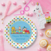 サーカスの列車|猿|のライオンパーソナライズな| Clown| ペーパープレート (パーティー)