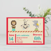 サーカスの動物たちの誕生日 招待状 (スタンド正面)