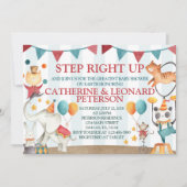 サーカスの動物のベビーシャワーの招待状の招待 招待状 (正面)