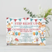 サーカスの動物のベビーシャワーの招待状の招待 招待状 (スタンド正面)