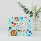 サーカスの動物の誕生日招待状 招待状 (スタンド正面)