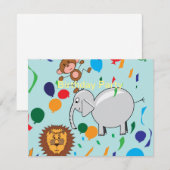 サーカスの動物の誕生日招待状 招待状 (正面/裏面)