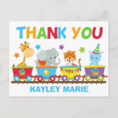 サーカスの動物列車 かわいい子供 カスタム サンクス ポストカード (正面)