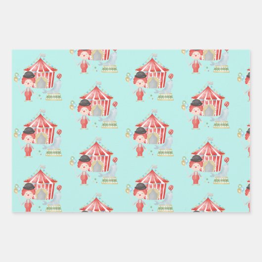 サーカスの包装紙、誕生日ギフトラップ ラッピングペーパーシート (正面)