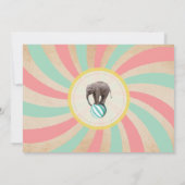 サーカスの双子の誕生日 ミント＆コーラル カーニバル ご招待 招待状 (裏面)