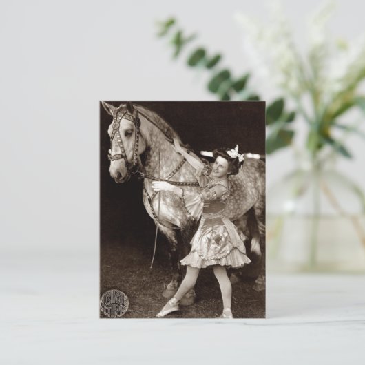 サーカスの女の子と馬ヴィンテージ ポストカード (スタンド正面)