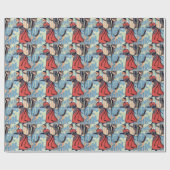 サーカスの女の子のヴィンテージポスター女性猿 ラッピングペーパー (フラット)