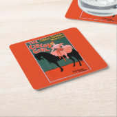 サーカスの女の子-馬の素人の演劇の女性 スクエアペーパーコースター (アングル)