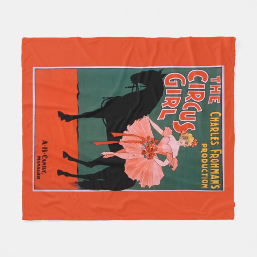 サーカスの女の子-馬の素人の演劇の女性 フリースブランケット (正面(横))