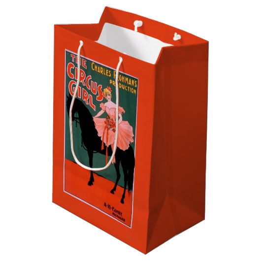 サーカスの女の子-馬の素人の演劇の女性 ミディアムペーパーバッグ (裏面アングル)