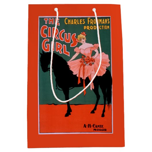 サーカスの女の子-馬の素人の演劇の女性 ミディアムペーパーバッグ (正面)