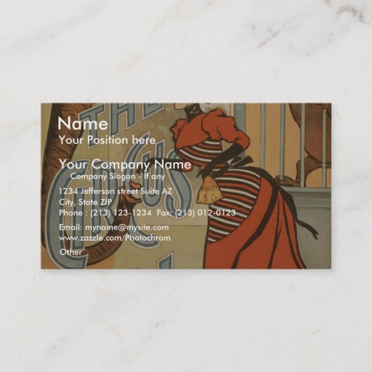 サーカスの女の子、「A.H.Canby」のヴィンテージの劇場 名刺 (正面)