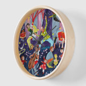 サーカスの子供たちと森の中のパフォーマンスのアーティスト 壁時計 (傾斜)