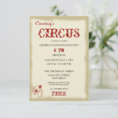 サーカスの子供の誕生日のパーティの招待状 招待状 (スタンド正面)