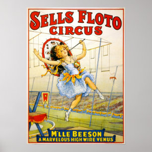 サーカスの性能のヴィンテージ1921年のポスター ポスター