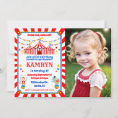 サーカスの招待状、カーニバルの誕生日 招待状 (正面)