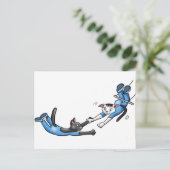 サーカスの空中ブランコ猫 ポストカード (スタンド正面)