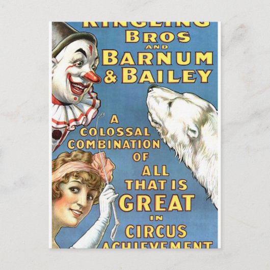 サーカスの素晴らし業績ヴィンテージTh ポストカード (正面)