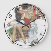 サーカスの美しいのヴィンテージの芸術Pinの女の子 ラージ壁時計 (正面)