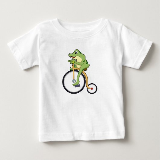 サーカスの自転車に乗るカエル.PNG ベビーTシャツ (正面)